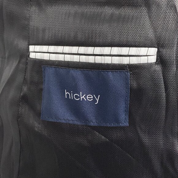 Hickey Blazer Men‎ 42R Black Brown Big Houndstooth Plaid Wool Suit Jacket VTG - Picture 7 of 14